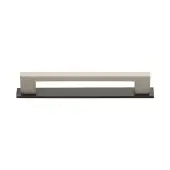 PL0337 128-BSN Heritage Brass Cabinet Pull Metro Design with Plate 128mm ctc Matt Bronze/Satin Nickel Finish