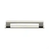 PL0337 128-PNF Heritage Brass Cabinet Pull Metro Design with Plate 128mm ctc Polished Nickel Finish