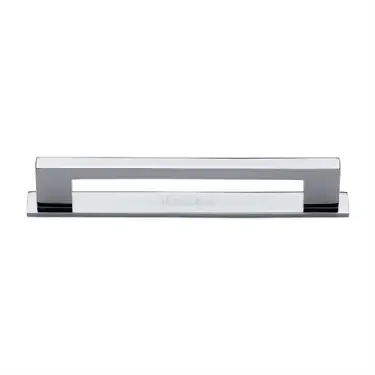 Click Here To Enlarge This Photo Of PL0337 160-PC Heritage Brass Cabinet Pull Metro Design with Plate 160mm ctc Polished Chrome Finish