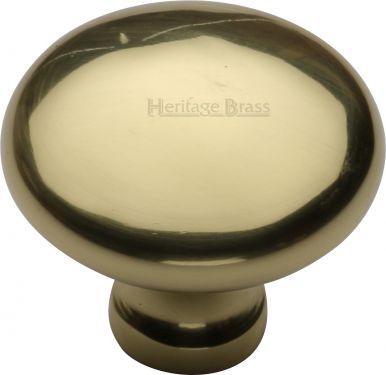 Click Here To Enlarge This Photo Of C113 38-PB Heritage Brass Cabinet Knob Victorian Round Design 38mm Polished Brass Finish