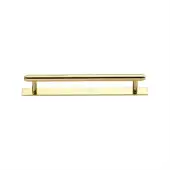 PL4410 128-PB Heritage Brass Cabinet Pull Step Design with Plate 128mm ctc Polished Brass Finish