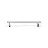 PL4410 128-PC Heritage Brass Cabinet Pull Step Design with Plate 128mm ctc Polished Chrome Finish