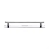 PL4410 160-PC Heritage Brass Cabinet Pull Step Design with Plate 160mm ctc Polished Chrome Finish