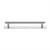 PL4410 160-SC Heritage Brass Cabinet Pull Step Design with Plate 160mm ctc Satin Chrome Finish