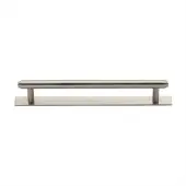 PL4410 160-SN Heritage Brass Cabinet Pull Step Design with Plate 160mm ctc Satin Nickel Finish