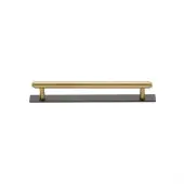 PL4410 96-BSB Heritage Brass Cabinet Pull Step Design with Plate 96mm ctc Matt Bronze/Satin Brass Finish