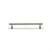 PL4410 96-PNF Heritage Brass Cabinet Pull Step Design with Plate 96mm ctc Polished Nickel Finish