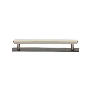 Click Here To Enlarge This Photo Of PL4422 128-BSN Heritage Brass Cabinet Pull Hexagonal Design with Plate 128mm ctc Matt Bronze/Satin Nickel Finish