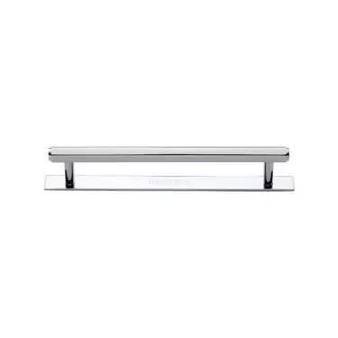 Click Here To Enlarge This Photo Of PL4422 128-PC Heritage Brass Cabinet Pull Hexagonal Design with Plate 128mm ctc Polished Chrome Finish