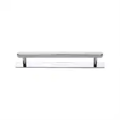 PL4422 128-PC Heritage Brass Cabinet Pull Hexagonal Design with Plate 128mm ctc Polished Chrome Finish