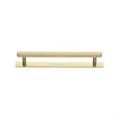 PL4422 128-SB Heritage Brass Cabinet Pull Hexagonal Design with Plate 128mm ctc Satin Brass Finish
