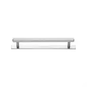 PL4422 128-SC Heritage Brass Cabinet Pull Hexagonal Design with Plate 128mm ctc Satin Chrome Finish