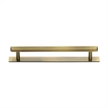 Click Here To Enlarge This Photo Of PL4422 160-AT Heritage Brass Cabinet Pull Hexagonal Design with Plate 160mm ctc Antique Brass Finish