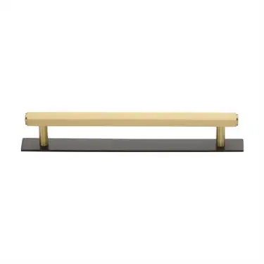 Click Here To Enlarge This Photo Of PL4422 160-BSB Heritage Brass Cabinet Pull Hexagonal Design with Plate 160mm ctc Matt Bronze/Satin Brass Finish