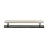 PL4422 160-BSN Heritage Brass Cabinet Pull Hexagonal Design with Plate 160mm ctc Matt Bronze/Satin Nickel Finish