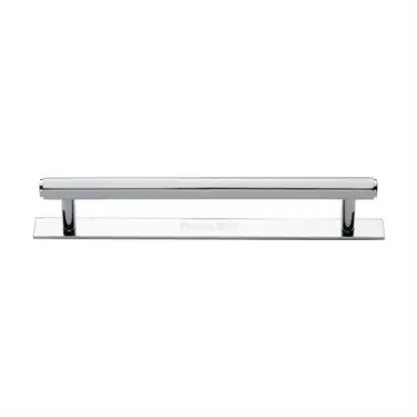 Click Here To Enlarge This Photo Of PL4422 160-PC Heritage Brass Cabinet Pull Hexagonal Design with Plate 160mm ctc Polished Chrome Finish
