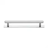 PL4422 160-SC Heritage Brass Cabinet Pull Hexagonal Design with Plate 160mm ctc Satin Chrome Finish