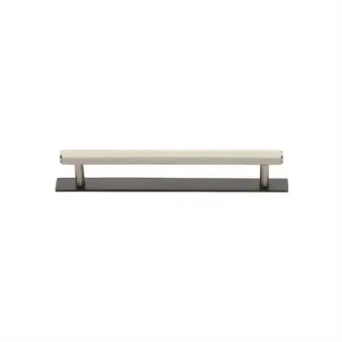 Click Here To Enlarge This Photo Of PL4422 96-BSN Heritage Brass Cabinet Pull Hexagonal Design with Plate 96mm ctc Matt Bronze/Satin Nickel Finish