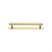 PL4422 96-SB Heritage Brass Cabinet Pull Hexagonal Design with Plate 96mm ctc Satin Brass Finish