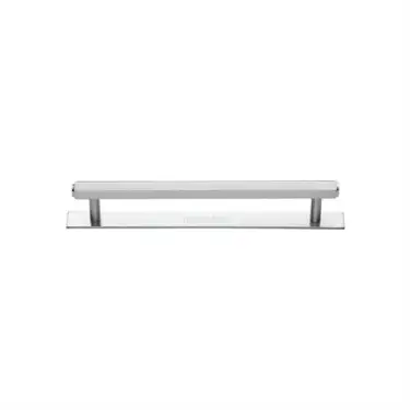 Click Here To Enlarge This Photo Of PL4422 96-SC Heritage Brass Cabinet Pull Hexagonal Design with Plate 96mm ctc Satin Chrome Finish