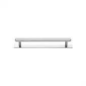 PL4422 96-SC Heritage Brass Cabinet Pull Hexagonal Design with Plate 96mm ctc Satin Chrome Finish