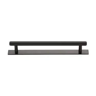 Click Here To Enlarge This Photo Of PL4458 160-MB Heritage Brass Cabinet Pull Knurled Design with Plate 160mm ctc Matt Bronze Finish