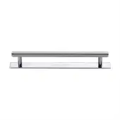 PL4458 160-PC Heritage Brass Cabinet Pull Knurled Design with Plate 160mm ctc Polished Chrome Finish