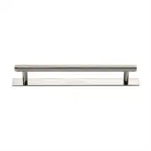 PL4458 160-PNF Heritage Brass Cabinet Pull Knurled Design with Plate 160mm ctc Polished Nickel Finish