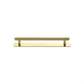 PL4458 96-PB Heritage Brass Cabinet Pull Knurled Design with Plate 96mm ctc Polished Brass Finish