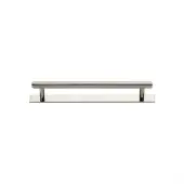 PL4458 96-PNF Heritage Brass Cabinet Pull Knurled Design with Plate 96mm ctc Polished Nickel Finish