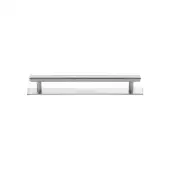 PL4458 96-SC Heritage Brass Cabinet Pull Knurled Design with Plate 96mm ctc Satin Chrome Finish