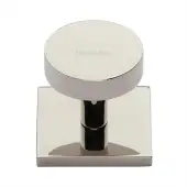 SQ3880-PNF Heritage Brass Cabinet Knob Disc Design with Square Backplate 32mm Polished Nickel finish