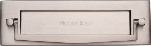 Click Here To Enlarge This Photo Of V830-SN Heritage Brass Postal Knocker Satin Nickel Finish
