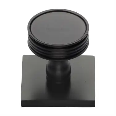 Click Here To Enlarge This Photo Of SQ4547-MB Heritage Brass Cabinet Knob Venetian Design with Square Backplate 32mm Matt Bronze finish
