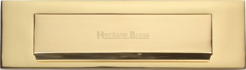 Click Here To Enlarge This Photo Of V842-PB Heritage Brass Gravity Letterplate Polished Brass Finish