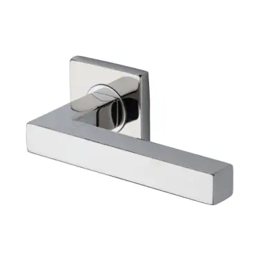 Click Here To Enlarge This Photo Of SS-SQ601-P M.Marcus 'Steel Line' Square Lever on Square Rose Polished Stainless Steel Finish
