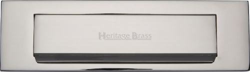 Click Here To Enlarge This Photo Of V842-PNF Heritage Brass Gravity Letterplate Polished Nickel Finish