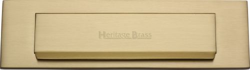 Click Here To Enlarge This Photo Of V842-SB Heritage Brass Gravity Letterplate Satin Brass Finish