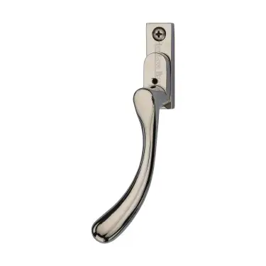 Click Here To Enlarge This Photo Of V1009L-LH-PNF Heritage Brass Left-Handed Espagnolette Handle Ball Design Polished Nickel finish