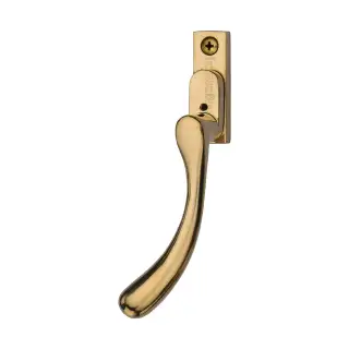 V1009L-LH-ULB Heritage Brass Left-Handed Espagnolette Handle Ball Design Unlacquered Brass finish