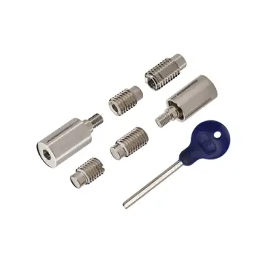 Click Here To Enlarge This Photo Of V1108-PNF Heritage Brass Sash Window Stop (pair) with key Polished Nickel Finish