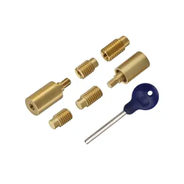 Click Here To Enlarge This Photo Of V1108-SB Heritage Brass Sash Window Stop (pair) with key Satin Brass