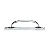 V1142-PC Heritage Brass Door Pull Handle on Plate Offset Polished Chrome finish