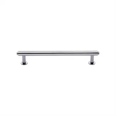Click Here To Enlarge This Photo Of V4411 128-PC Heritage Brass Cabinet Pull Step Design with 16mm Rose 128mm ctc Polished Chrome finish