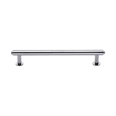Click Here To Enlarge This Photo Of V4411 160-PC Heritage Brass Cabinet Pull Step Design with 16mm Rose 160mm ctc Polished Chrome finish