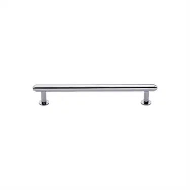 Click Here To Enlarge This Photo Of V4411 96-PC Heritage Brass Cabinet Pull Step Design with 16mm Rose 96mm ctc Polished Chrome finish