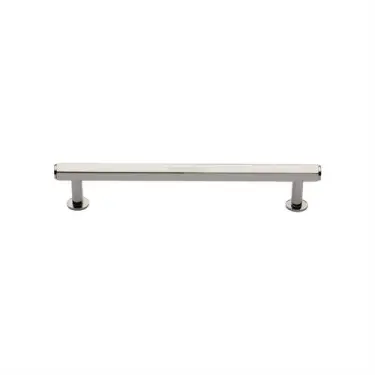 Click Here To Enlarge This Photo Of V4423 128-PNF Heritage Brass Cabinet Pull Hexagon Design with 16mm Rose 128mm ctc Polished Nickel finish