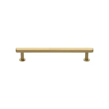 Click Here To Enlarge This Photo Of V4423 128-SB Heritage Brass Cabinet Pull Hexagon Design with 16mm Rose 128mm ctc Satin Brass finish