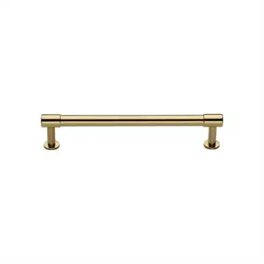 Click Here To Enlarge This Photo Of V4435 128-PB Heritage Brass Cabinet Pull Phoenix Design with 16mm Rose 128mm ctc Polished Brass finish