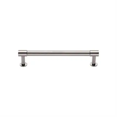 Click Here To Enlarge This Photo Of V4435 128-PNF Heritage Brass Cabinet Pull Phoenix Design with 16mm Rose 128mm ctc Polished Nickel finish